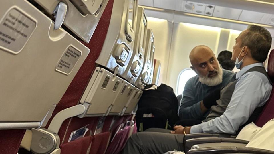 The man was spotted talking to other passengers on board. Picture: Supplied