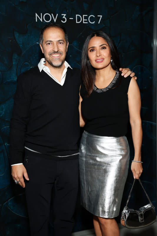 Sami Hayek and Salma Hayek attend the opening reception for Sami Hayek's show: FREQUENCY at Christie's Beverly Hills on November 02, 2023 in Beverly Hills, California. <p>Monica Schipper/Getty Images</p>