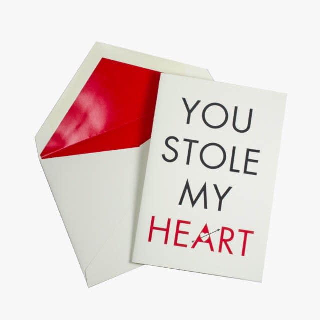 Stole my Heart Card, $18, mrsstrong.com