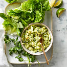 <p>Wasabi sauce adds heat to this flavorful egg salad recipe, while cucumber provides a welcome crunch. We serve this egg salad in lettuce leaves, but you could also spread it on whole-wheat bread or stuff it in a pita for a healthy lunch. <a href="https://www.eatingwell.com/recipe/8013430/air-fryer-wasabi-egg-salad-wraps/" rel="nofollow noopener" target="_blank" data-ylk="slk:View Recipe" class="link ">View Recipe</a></p>