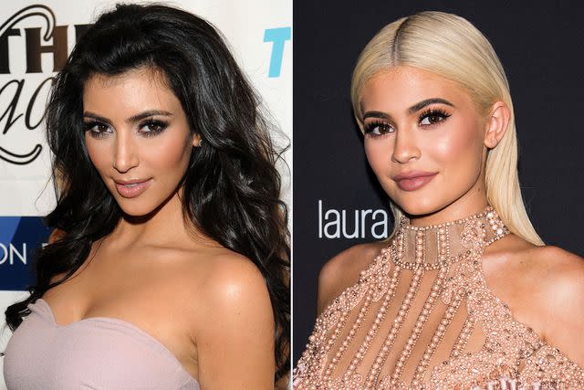 <p>Gerardo Mora/Getty; Gilbert Carrasquillo/Getty</p> Kim Kardashian and Kylie Jenner