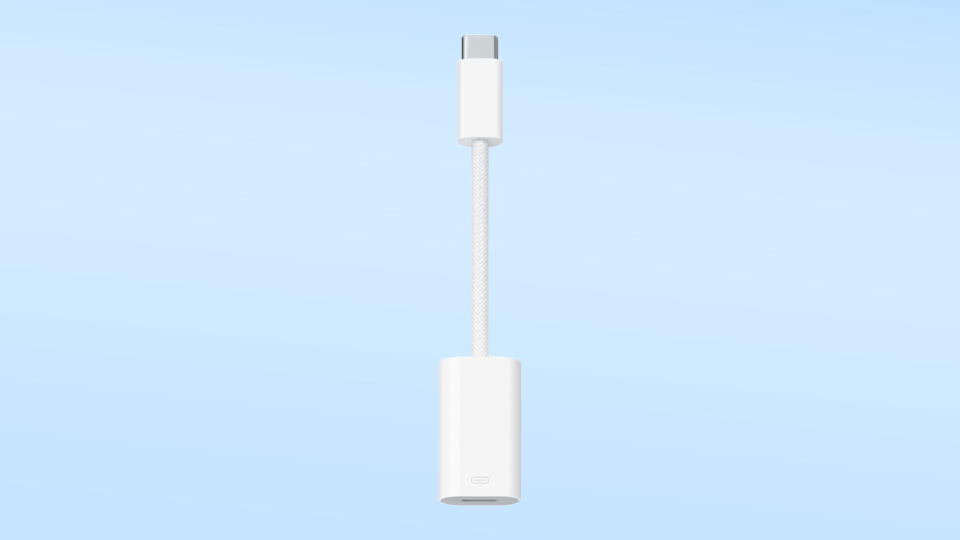 An Apple USB-C to Lightning adapter