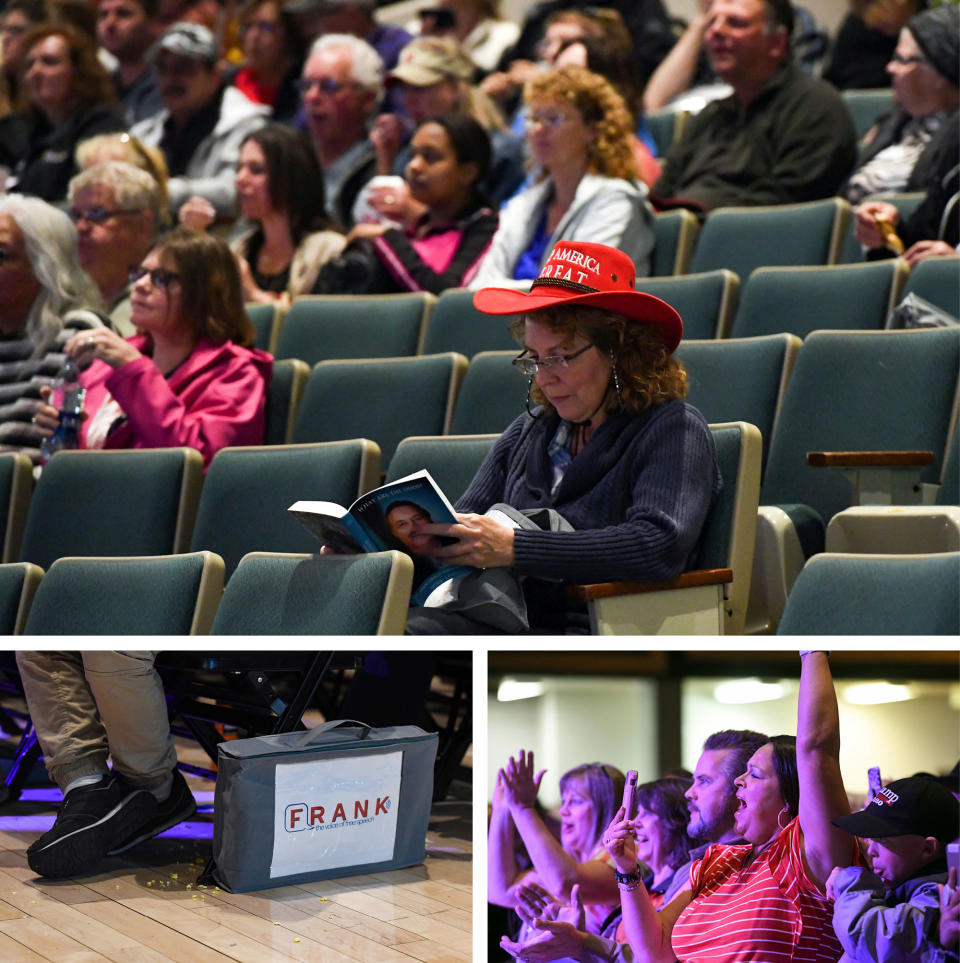 The May launch event for Lindell’s website, Frank, in Mitchell, S.D., drew fervent supporters but didn’t fill the Corn Palace. Last weekend, a second Frank event included Donald Trump himself making a video appearance on a Jumbotron.