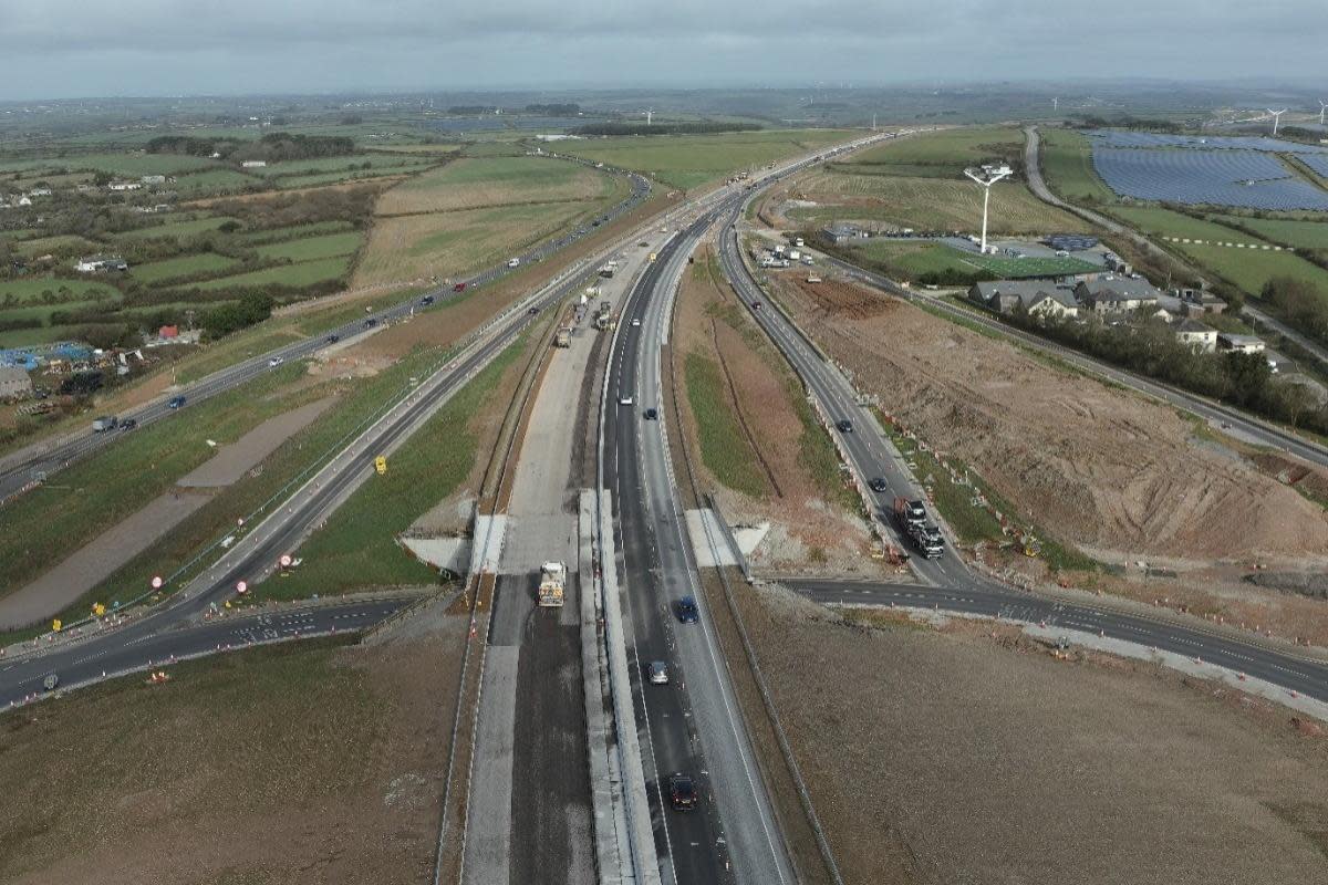 The dualling project on the A30 between Chiverton and Carland Cross, pictured back in February <i>(Image: National Highways)</i>