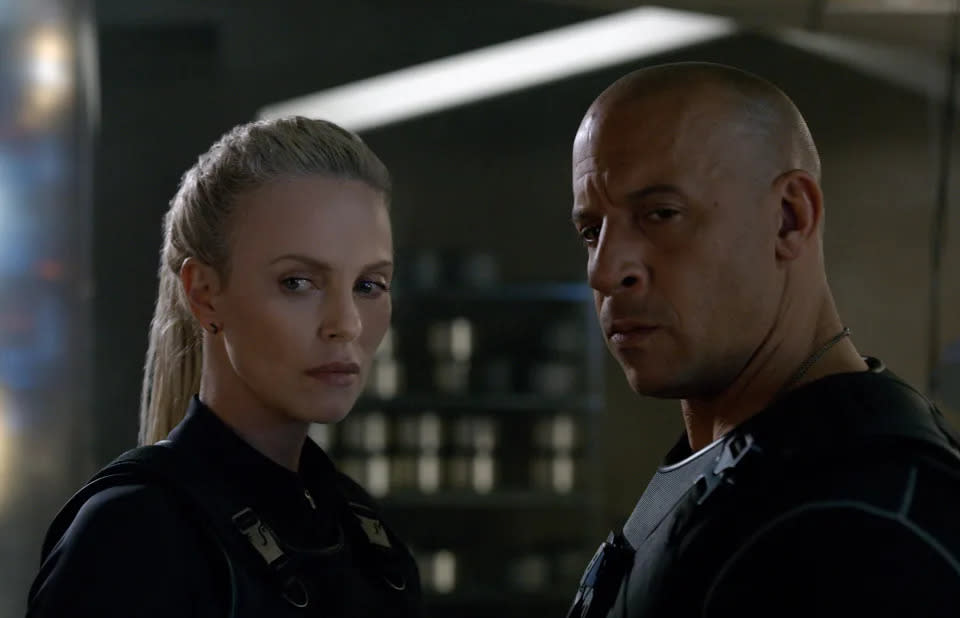 Charlize Theron und Vin Diesel in „Fast & Furious 8“. (Universal)