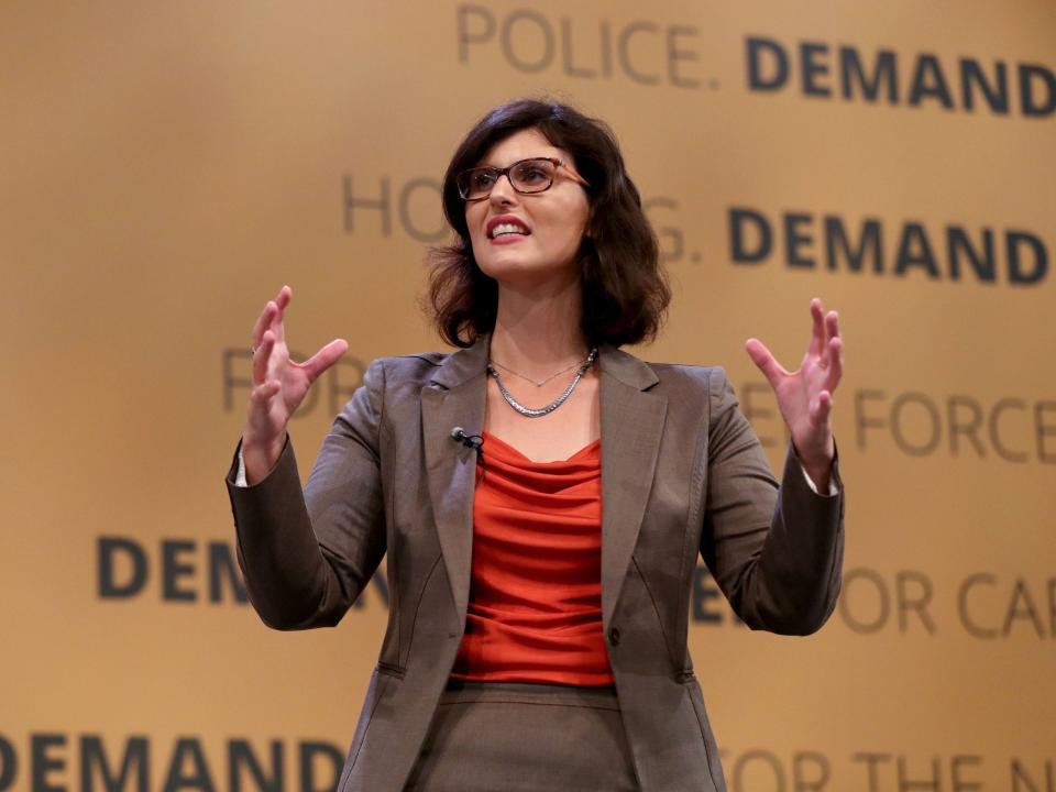 Layla Moran, Liberal Democrats education spokesperson, delivers a speech at the party's Autumn Conference in Brighton: PA