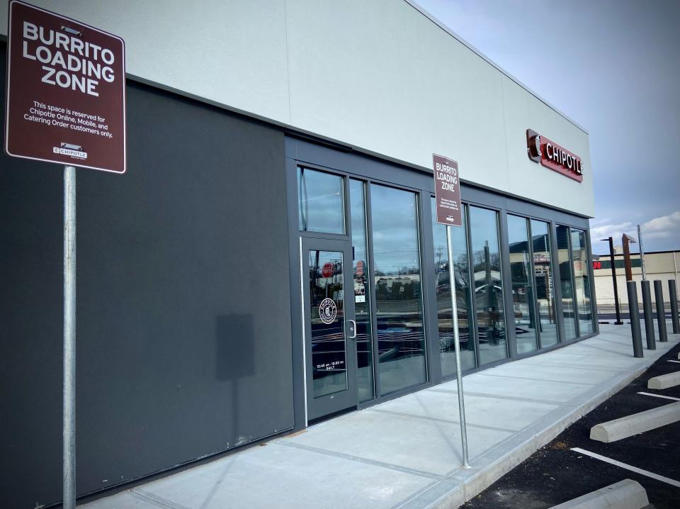 The Burrito Loading Zone at the new Fall River Chipotle Mexican Grill is for customers who go inside to pick online or catering orders.