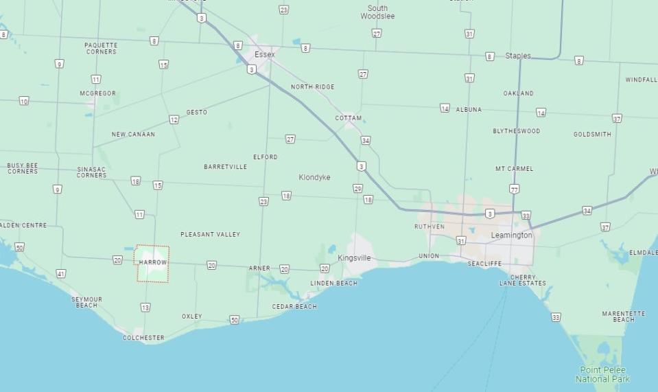 Harrow, Ont., is a small town close to Lake Erie and about a 45-minute drive south of Windsor.