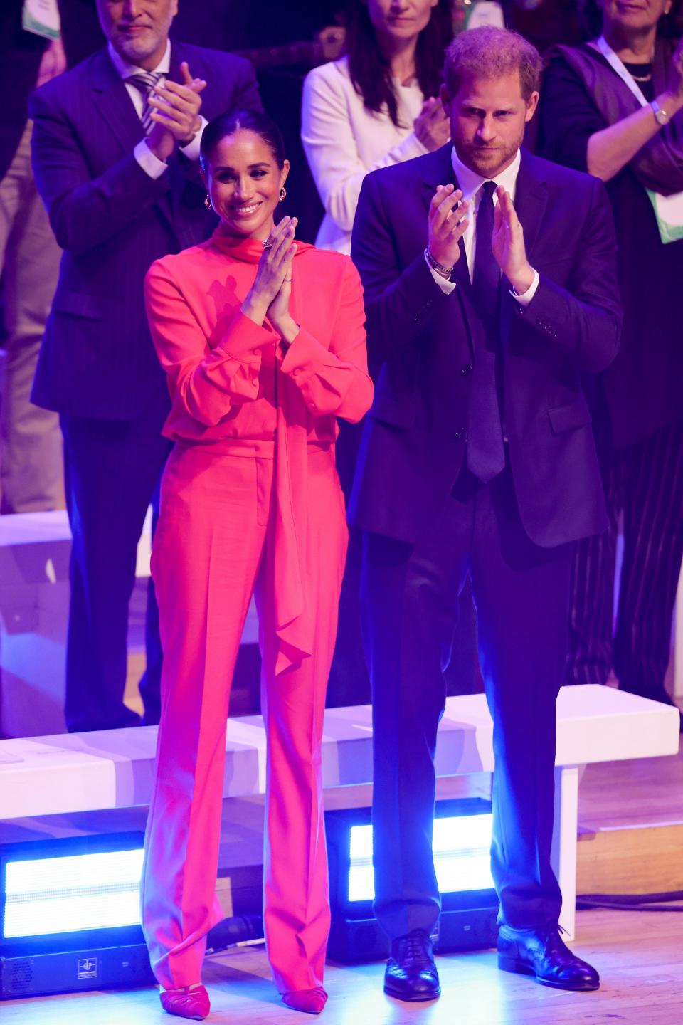 Duchess Meghan attended the One Young World Summit with Prince Harry, where she gave the keynote address.