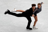 ISU World Figure Skating Championships - Saitama Super Arena, Saitama, Japan - March 22, 2019. Russia's Alexandra Stepanova and Ivan Bukin in action during the Ice Dance – Rhythm Dance. REUTERS/Issei Kato