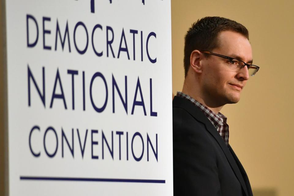 Robby Mook speaks at a press conference in Philadelphia, Pa. (Photo: Jeff J. Mitchell/Getty Images)