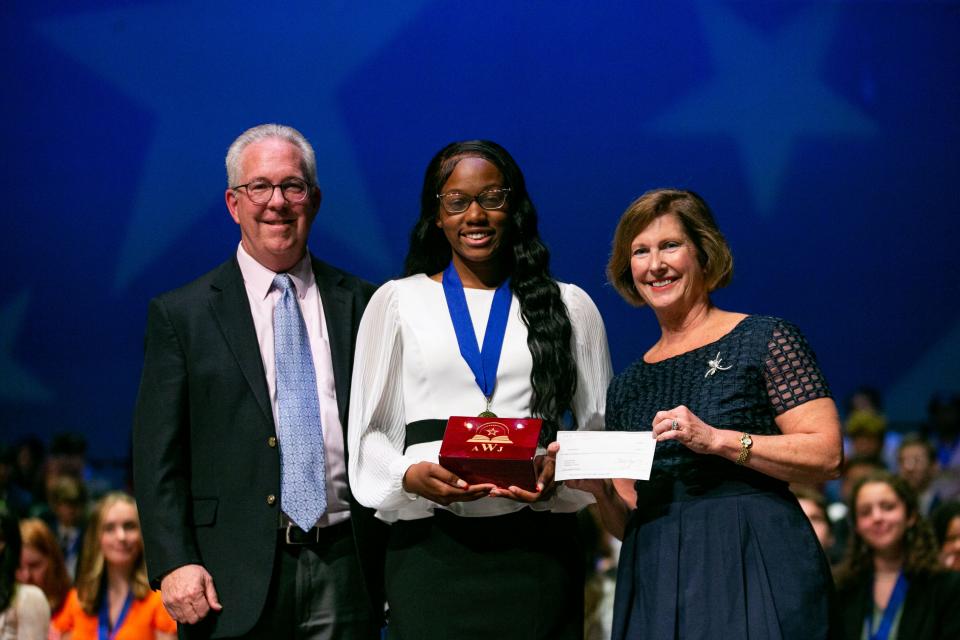 Amaya Waymon, a senior at Rickards High School, poses for a photo after being awarded the Spirit of Best & Brightest award.High school seniors from Leon County Schools were recognized for their academic achievements in 15 categories during the 18th Best & Brightest ceremony at the Ruby Diamond Concert Hall on Wednesday, May 17, 2023. 