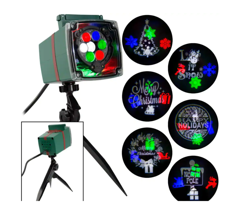 LightShow LED Static Merry Christmas Projector, christmas light projector 