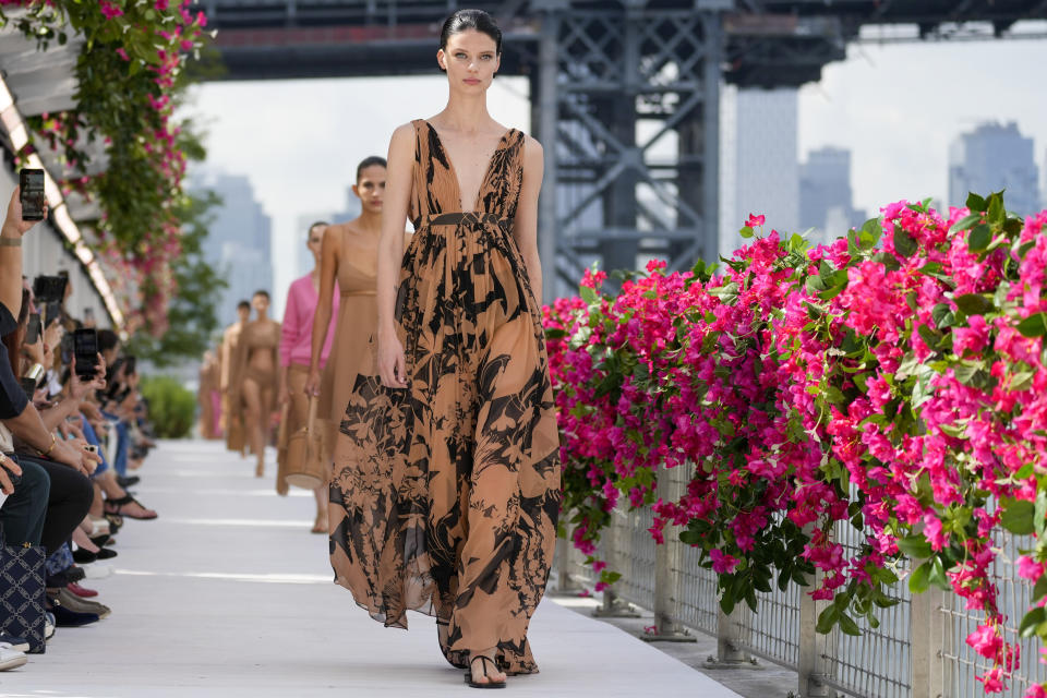 The Michael Kors collection is modeled during Fashion Week, Monday, Sept. 11, 2023, in New York. (AP Photo/Mary Altaffer)