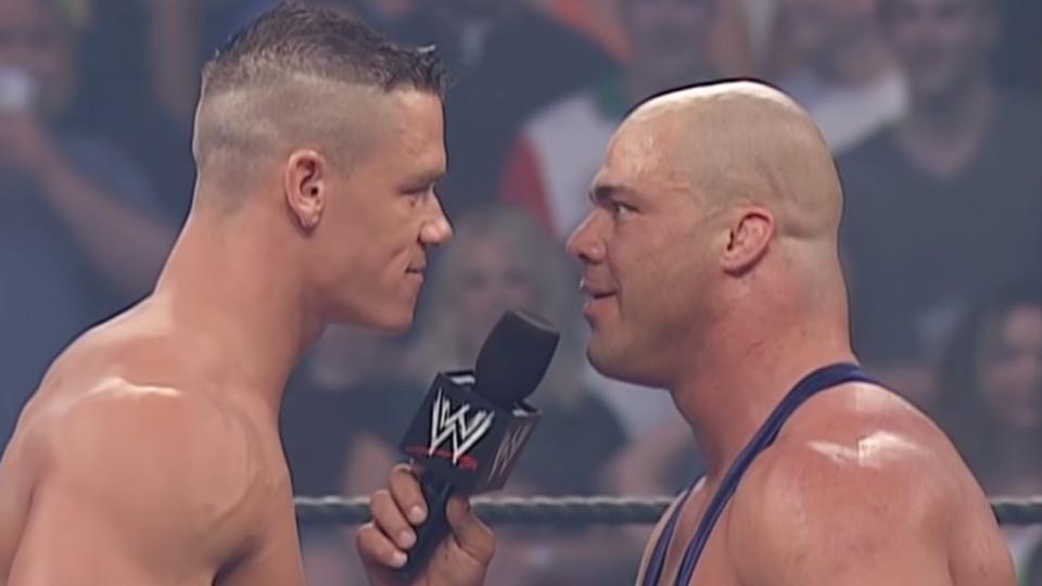 John Cena and Kurt Angle in the WWE