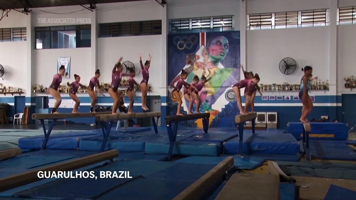 Brazil's Olympic champion Rebeca Andrade inspires girls at her hometown