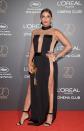 <p>Eva went for a very risky look that showed a lot of leg.<br><i>[Photo: Getty]</i> </p>