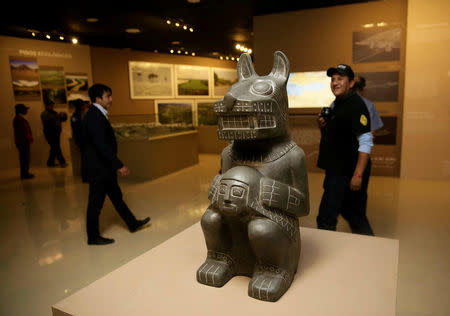An archaeological piece is seen at the Orinoca Museum in Orinoca, Bolivia February 2, 2017. REUTERS/David Mercado