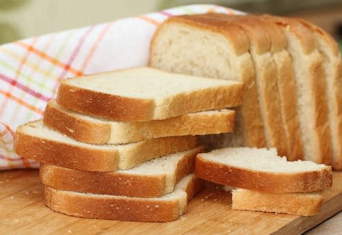 <span class="caption">Most modern bread is produced using a method called the Chorleywood process.</span> <span class="attribution"><a class="link " href="https://www.shutterstock.com/image-photo/sliced-white-bread-352819853" rel="nofollow noopener" target="_blank" data-ylk="slk:Gamzova Olga/ Shutterstock;elm:context_link;itc:0;sec:content-canvas">Gamzova Olga/ Shutterstock</a></span>