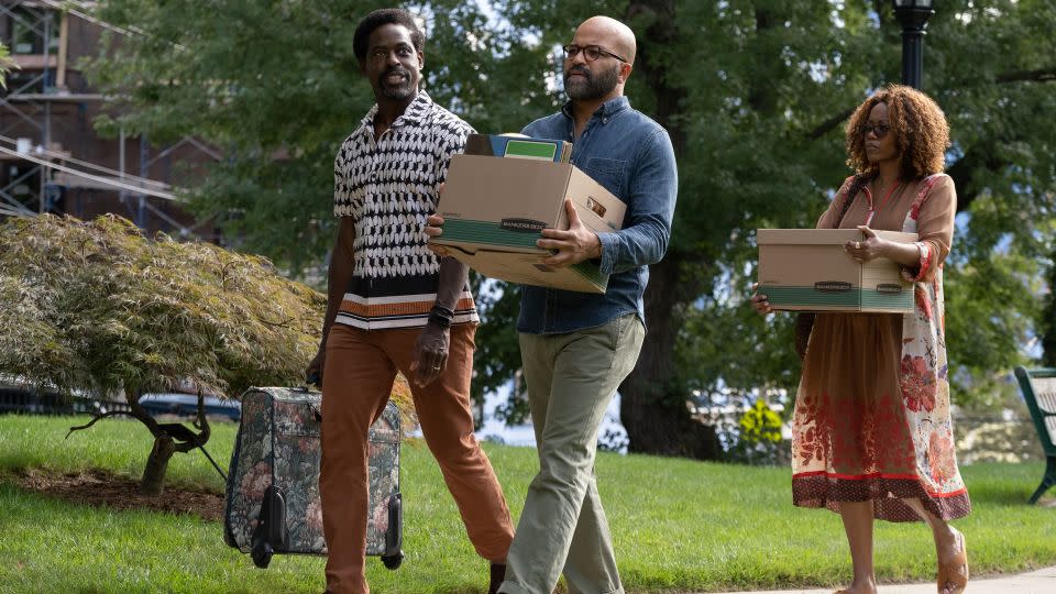 (From left) Sterling K. Brown, Jeffrey Wright and Erika Alexander in 'American Fiction.' - Claire Folger/Orion Releasing