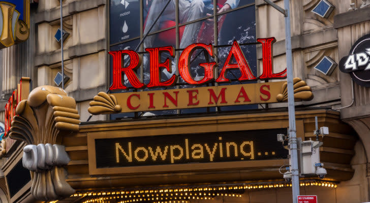 The Regal Cinemas in Times Square in New York. CNWGY stock