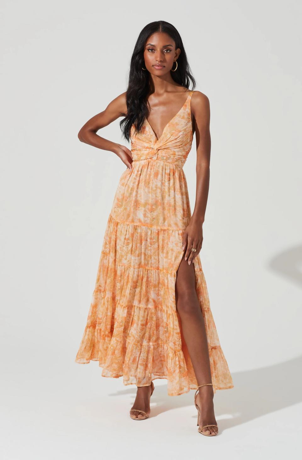 Astr The Label Elsa Floral Tiered Maxi Dress