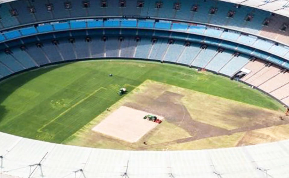 An aerial view of the MCG after the Taylor Swift concerts.