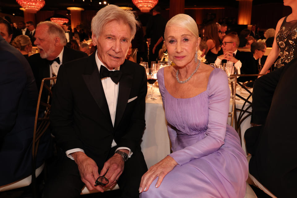 Harrison Ford and Helen Mirren. (Christopher Polk/Golden Globes via Getty Images)