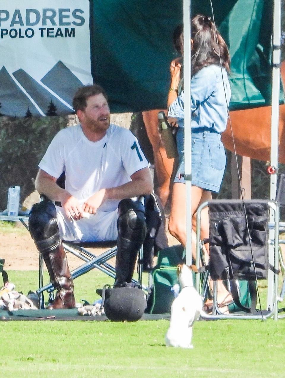 Santa Barbara, CA - Meghan Markle watches her husband, Prince Harry, at this latest polo game. The royal played for Los Padres at the Santa Barbara Polo &amp; Racquet Club on Friday (June 17). Harry’s side is taking on Folded Hills. Pictured: Meghan Markle, Prince Harry BACKGRID USA 17 JUNE 2022 USA: +1 310 798 9111 / usasales@backgrid.com UK: +44 208 344 2007 / uksales@backgrid.com *UK Clients - Pictures Containing Children Please Pixelate Face Prior To Publication*