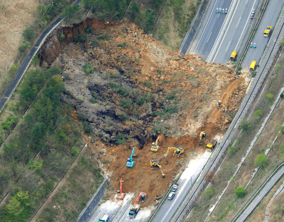 Landslide on expressway