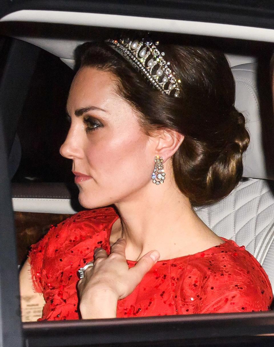 DECEMBER: A tiara look is a rare occurrence for Kate, and one that should be not taken for granted! (This is only the fifth time since she married William that Kate has worn one.)