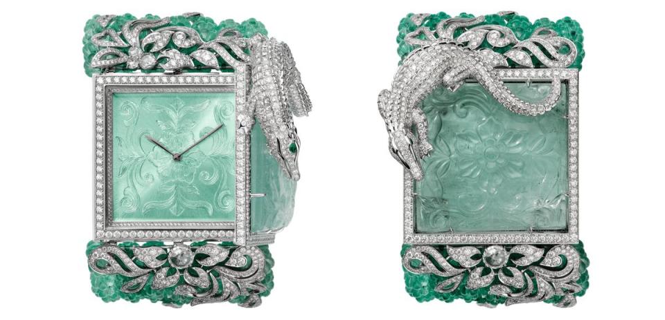 頂級珠寶系列鱷魚裝飾神秘錶，獨一無二，定價NT$34,100,000。