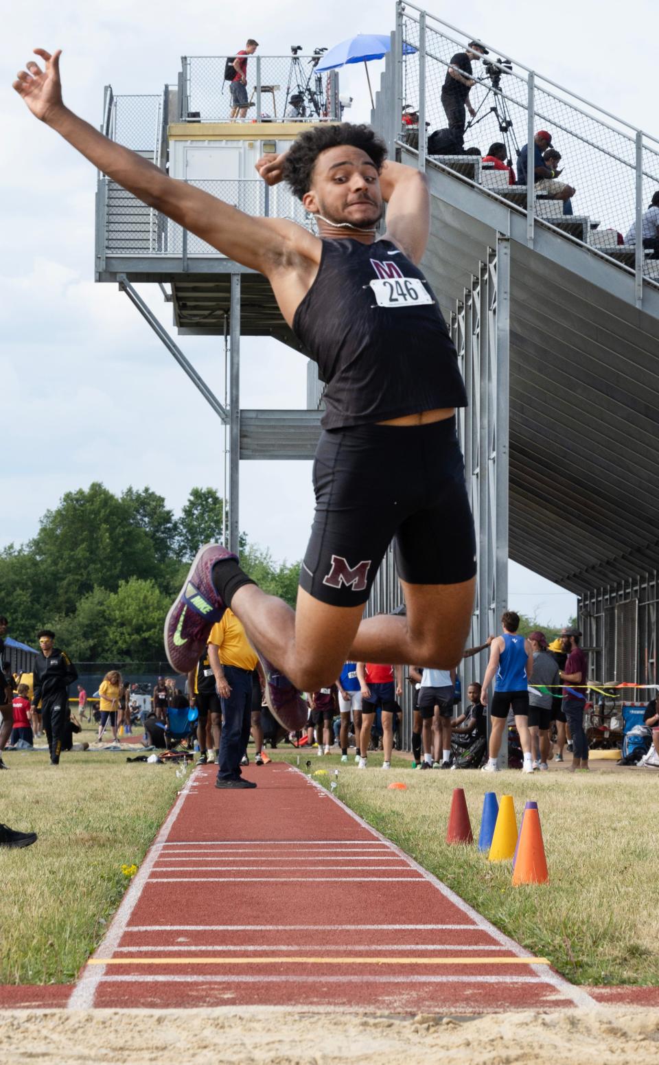 Matawan Branden Satterwhite placed second in the boys triple juimp at the NJSIAA Track Meet of Champions in Franklin Township on June 15, 2023. 
