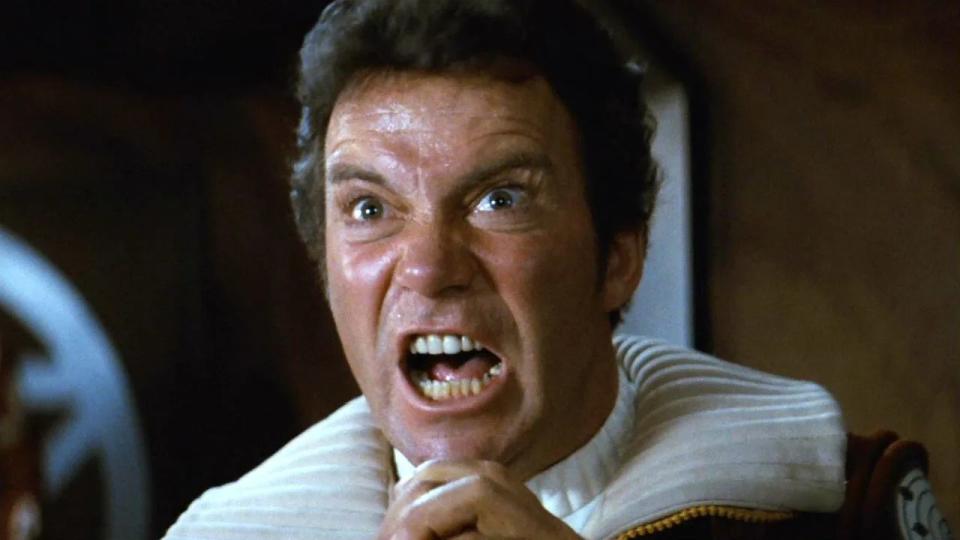  William Shatner screaming as Kirk in Star Trek II: The Wrath of Khan. 