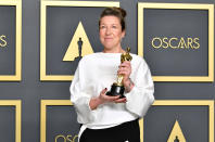 Costume designer Jacqueline Durran, winner of the Costume Design award for “Little Women,” poses in the press room during the 92nd Annual Academy Awards at Hollywood and Highland on February 09, 2020 in Hollywood, California. (Photo by Amy Sussman/Getty Images)