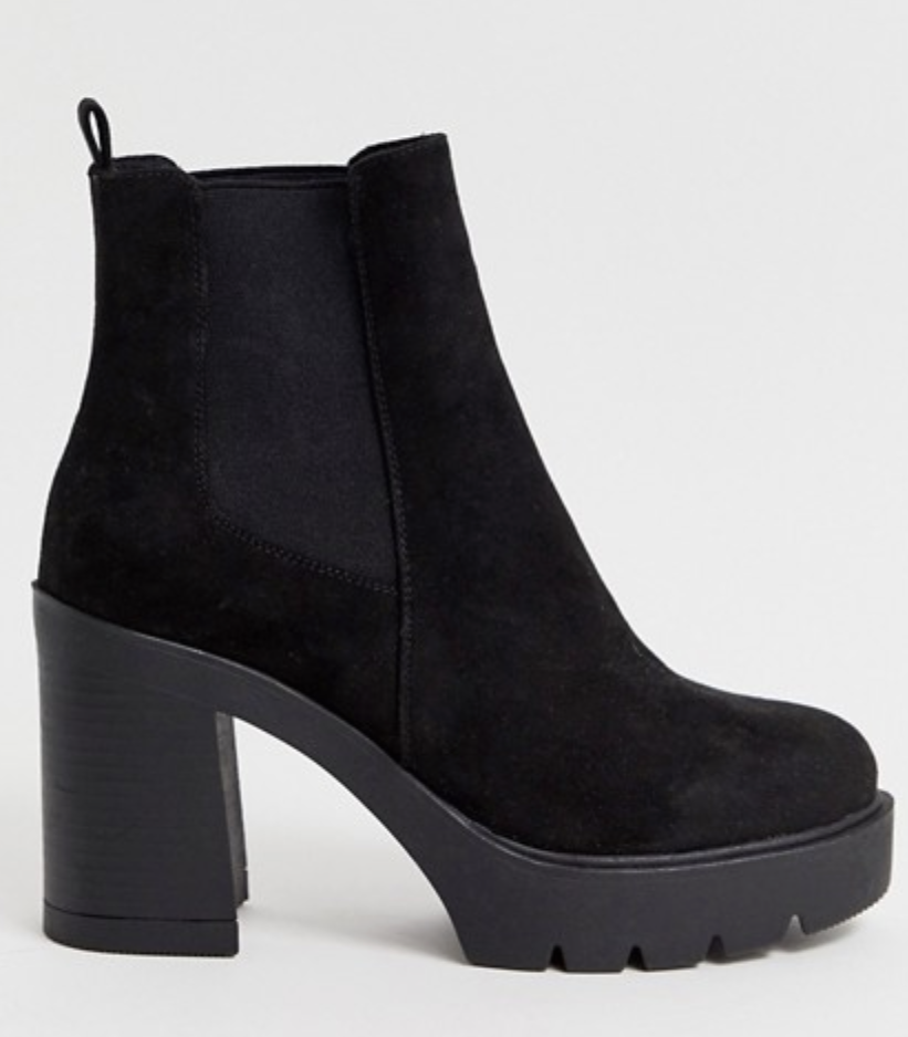 ASOS Design Elderberry chunky chelsea boots in black