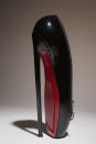 In this undated photo provided by the Fashion Institute of Technology shows Christian Louboutin's "Fetish Ballerine" pump. The shoe is on display at the "Shoe Obsession" exhibit at The Museum at the Fashion Institute of Technology Museum in New York. The exhibition, showing off 153 specimens, runs through April 13. (AP Photo/Fashion Institute of Technology)