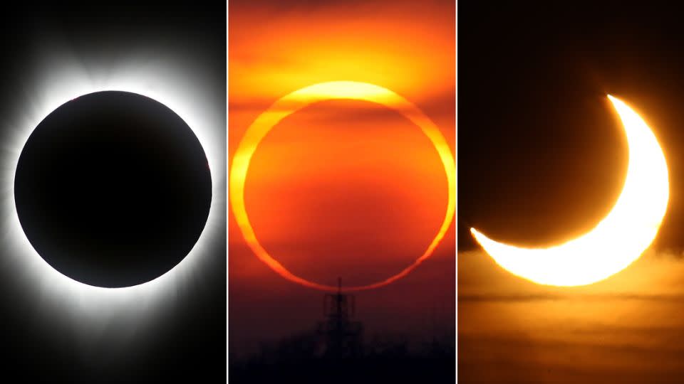 A total eclipse is seen from South Mike Sedar Park on August 21, 2017 in Casper, Wyoming. - Justin Sullivan/Getty Images; VCG/Getty Images; Lars Baron/Getty Images