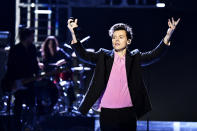 <p>Styles’s first album apart from One Direction reached No. 1. <i>Harry Styles</i> would be the first solo debut album by someone who became famous in a boy band to receive an Album of the Year nom since Justin Timberlake’s <i>Justified</i> 14 years ago.<br>(Photo: Frazer Harrison/Getty Images) </p>