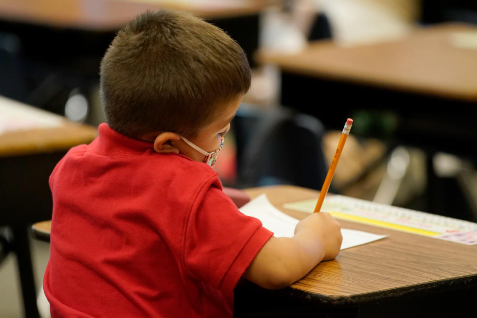 A student works on an assignment