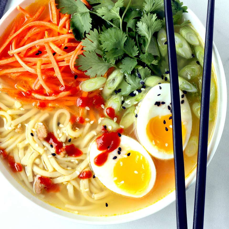 Homemade Chicken Ramen Noodle Bowls