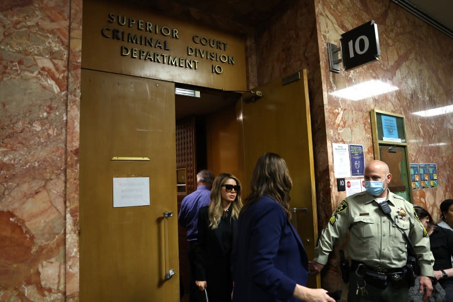 Khazar leaves the arraignment of her brother Nima Momeni on May 18, 2023 in San Francisco. (Photo by Justin Sullivan /Getty Images)