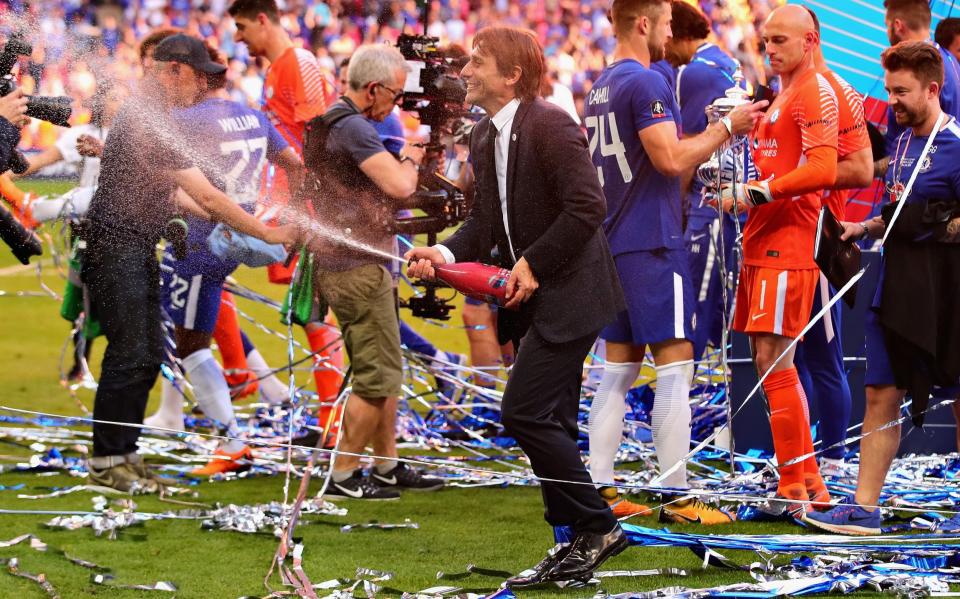 Antonio Conte celebrates Chelsea's FA Cup final success - GETTY IMAGES