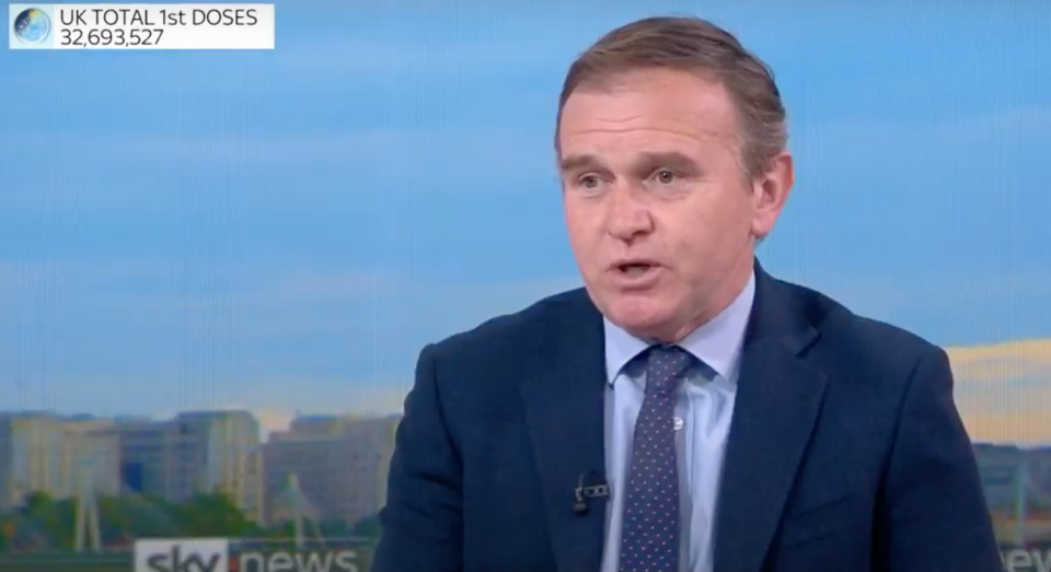 George Eustice talks to Sophy Ridge (Sky News)