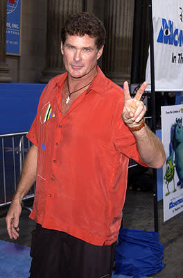 David Hasselhoff at the Hollywood premiere of Monsters, Inc.