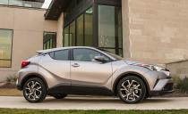 <p>More sport hatchback than crossover, <a rel="nofollow noopener" href="https://www.caranddriver.com/toyota/c-hr" target="_blank" data-ylk="slk:Toyota's C-HR;elm:context_link;itc:0;sec:content-canvas" class="link ">Toyota's C-HR</a> attempts to bring the emerging "crossover coupe" style from the luxury realm to the masses. (C-HR stands for "Coupe High-Rider.") With hidden rear door handles, the four-door Toyota <em>looks</em> like a two-door, and nobody could call its styling boring. Less exciting is the C-HR's acceleration: It is quite slow. Like many other current Toyotas, however, the C-HR rides well and drives smoothly, and a host of active-safety features such as automated emergency braking, forward collision warning, lane-keep assist, and adaptive cruise control are standard.</p>