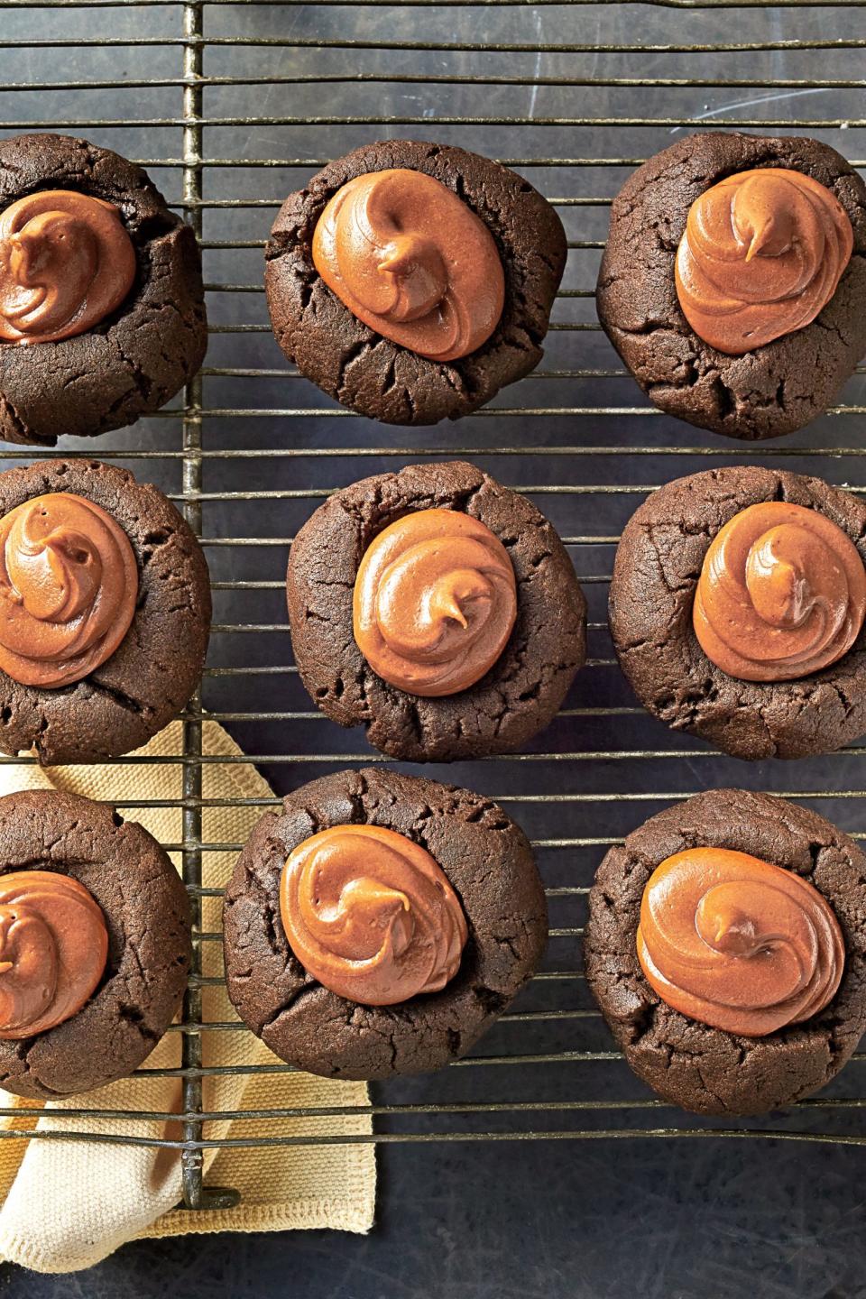 Nutty Chocolate Thumbprint Cookies