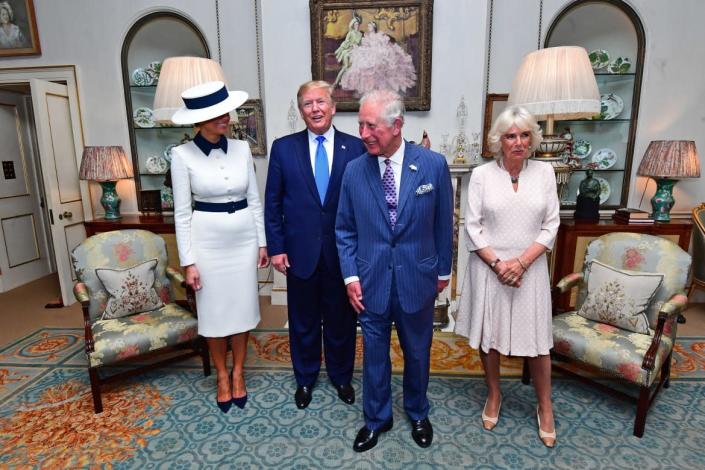 <div class="inline-image__caption"><p>President Trump and Melania take tea with Prince Charles, Prince of Wales and Camilla, Duchess of Cornwall (R) at Clarence House on June 3, 2019 in London, England.</p></div> <div class="inline-image__credit">Victoria Jones - WPA Pool/Getty Images</div>
