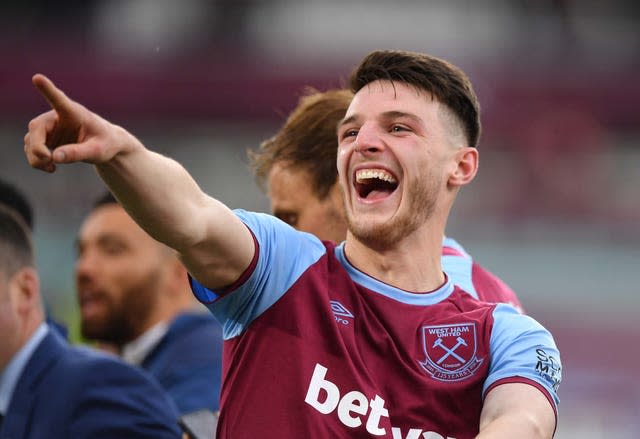 Declan Rice helped West Ham qualify for Europe last season.