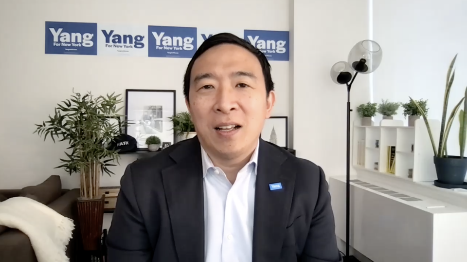 Andrew Yang talks to CBS News about his campaign for New York City mayor. / Credit: CBS News